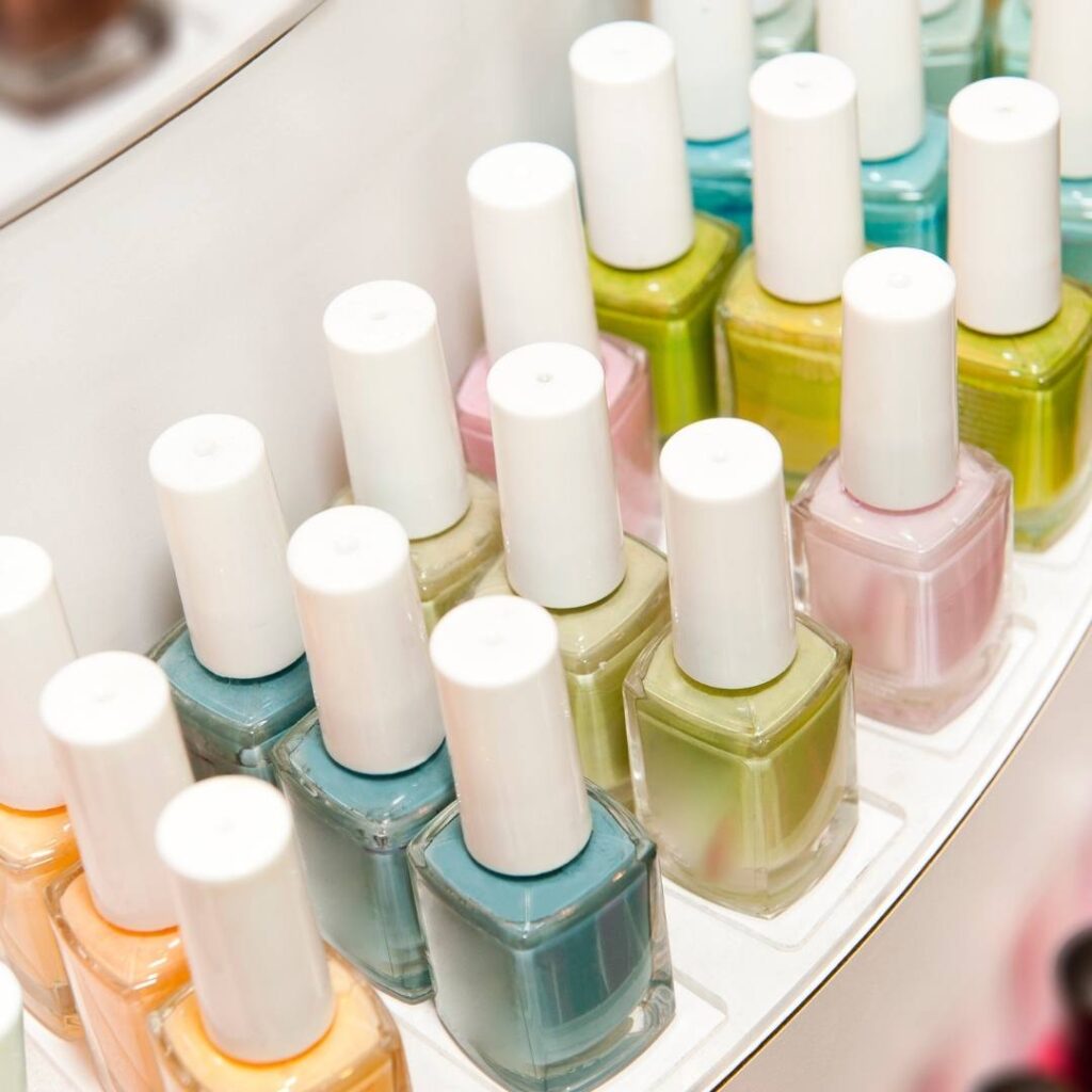 Multi colored nail polishes